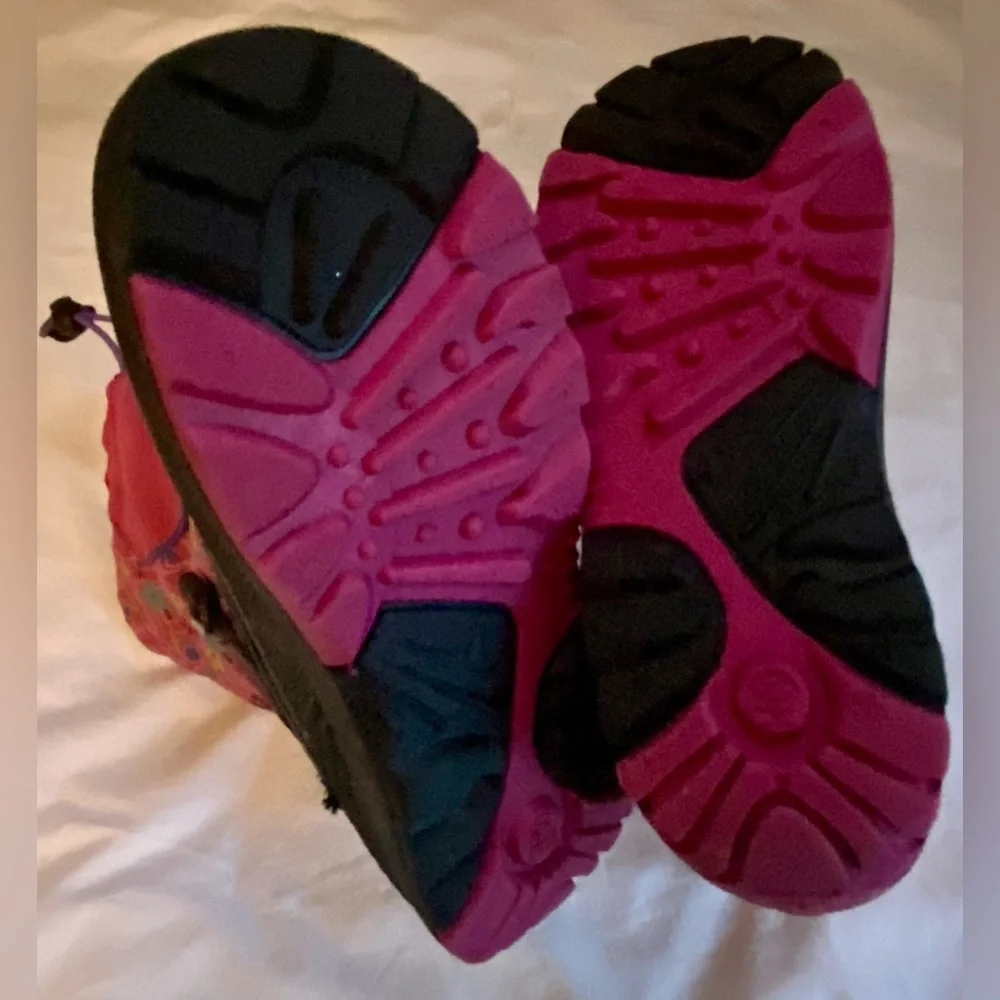 VGUC Kamik Sz-1 Grade School Kids-Fun Pink/Black Snow Boots, Gently Worn, Unisex